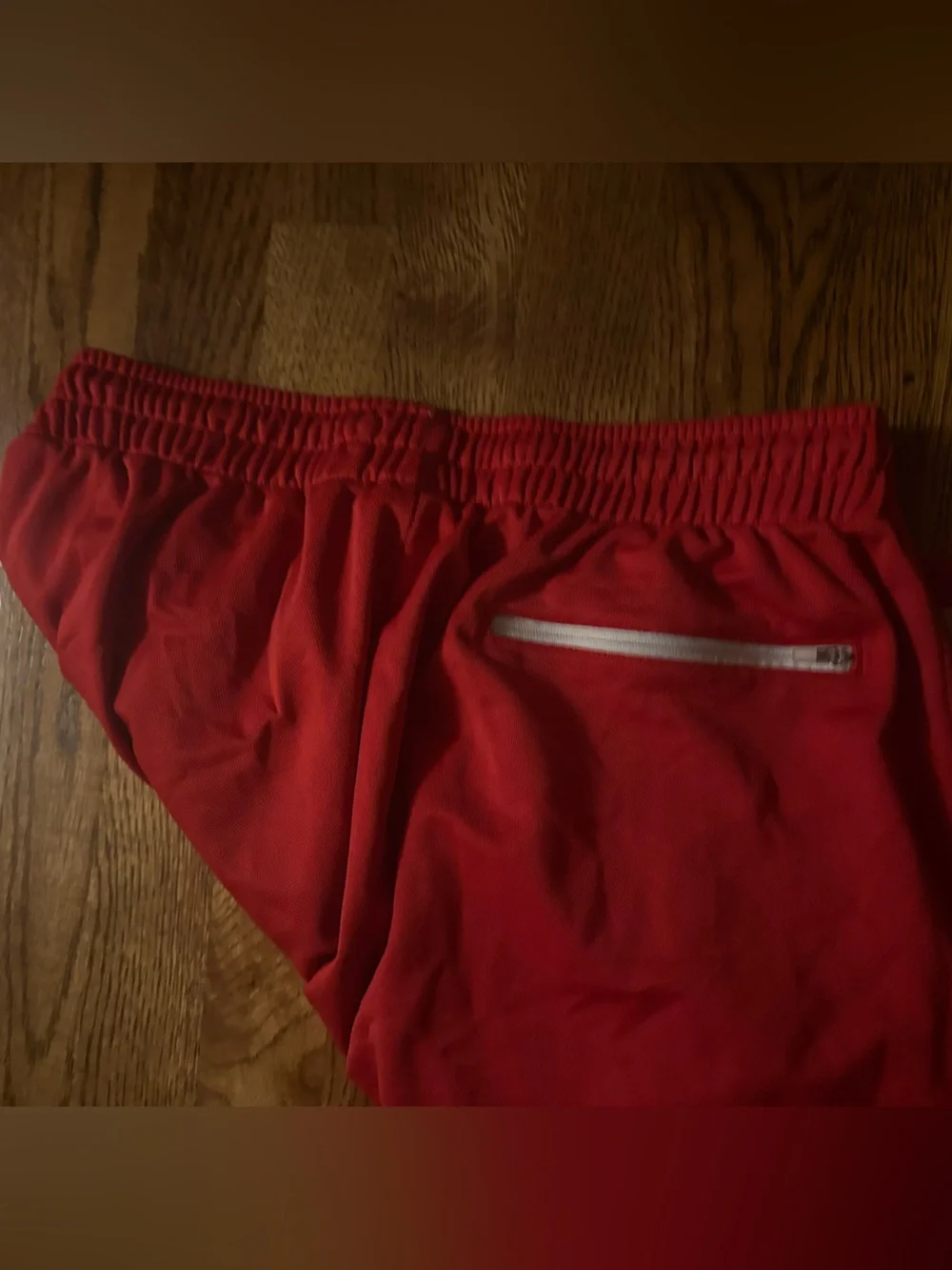 Jordan Red baggy Sweatpants with White Side Stripes and embroidered jumpman
